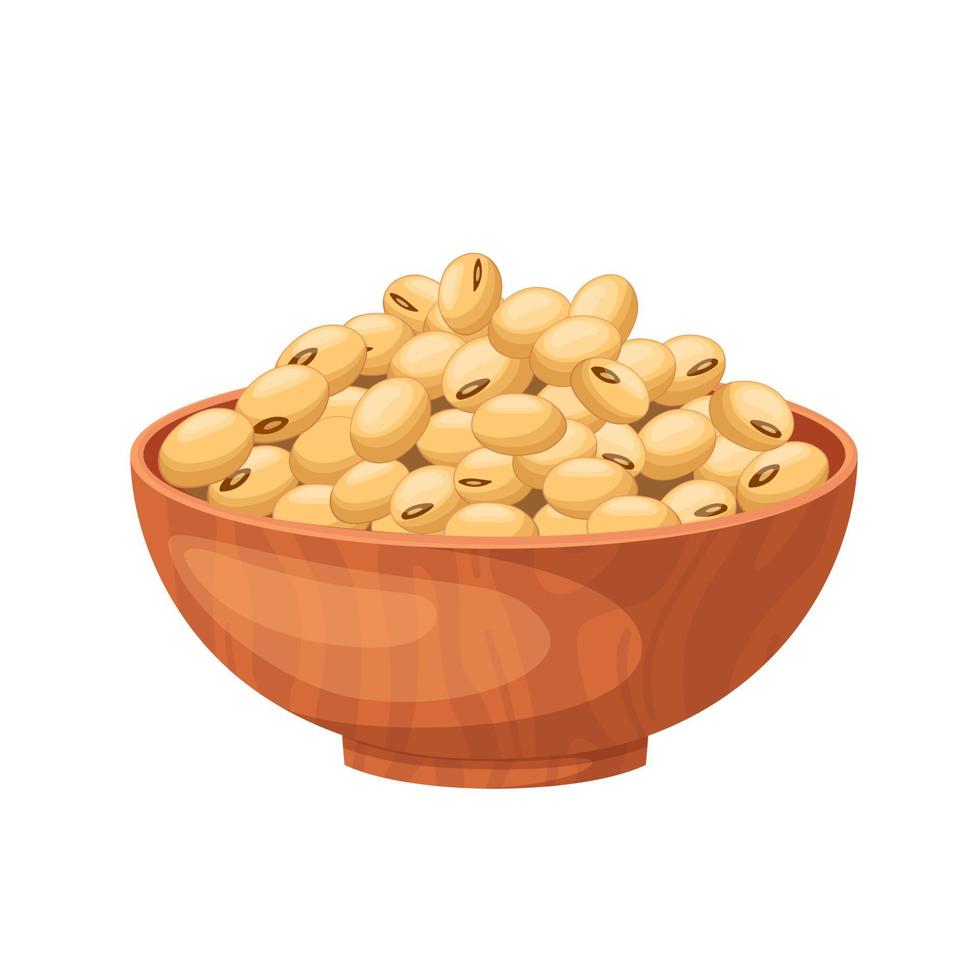 soya bowl cartoon vector illustration