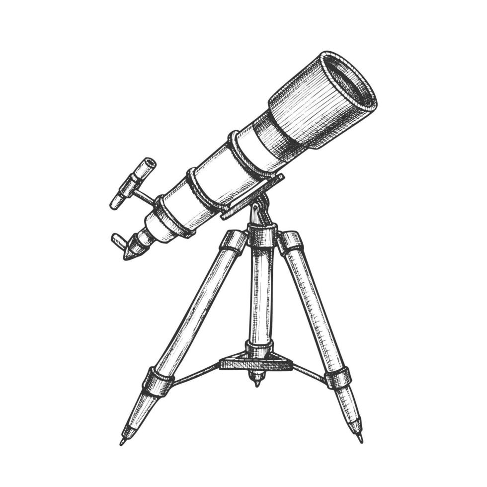 Astronomer Equipment Telescope Monochrome Vector