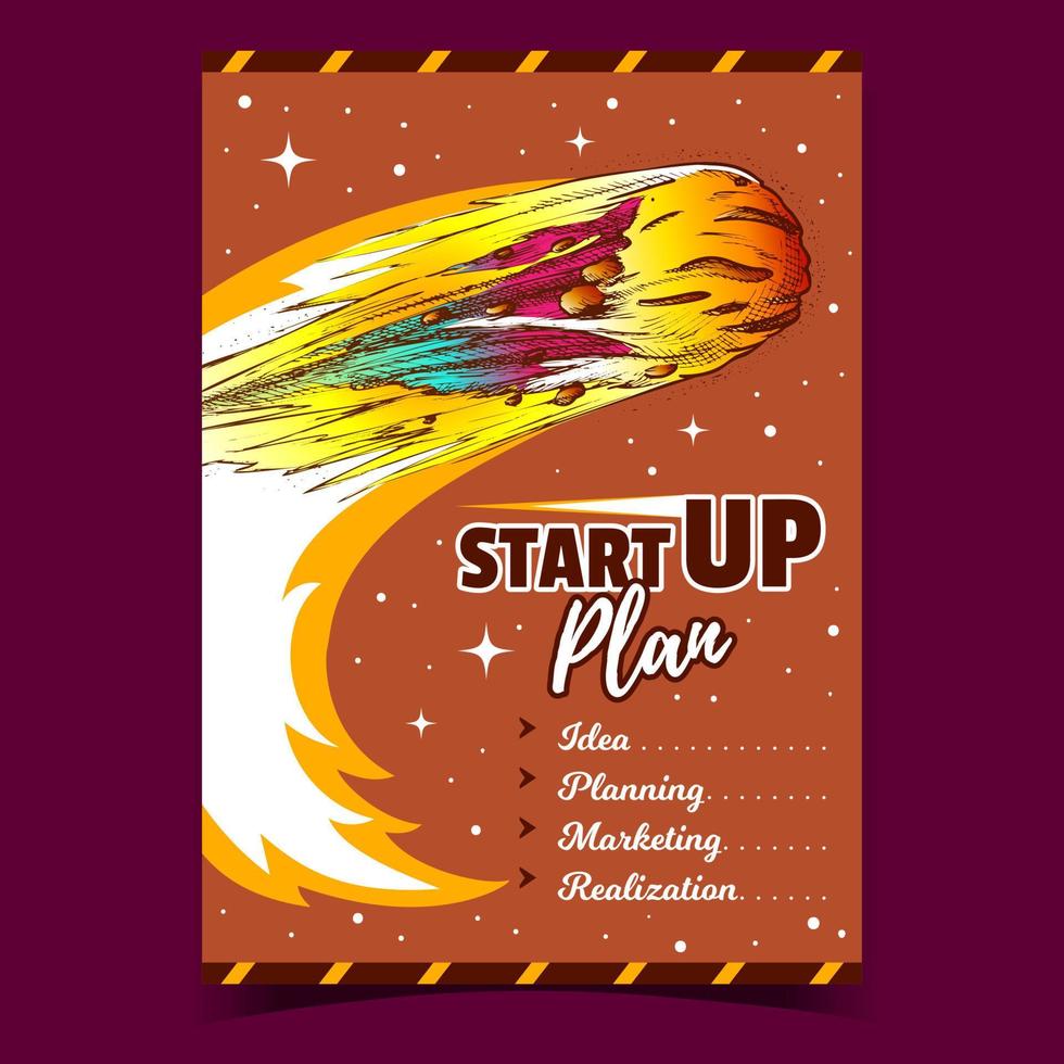 Startup Plan Business Advertising Banner Vector