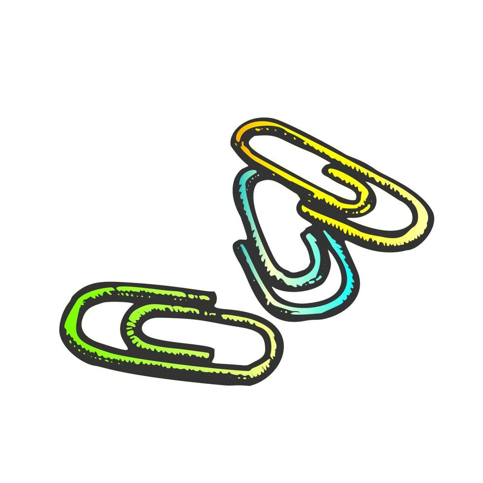 Paper Clips Office Stationery Color Vector