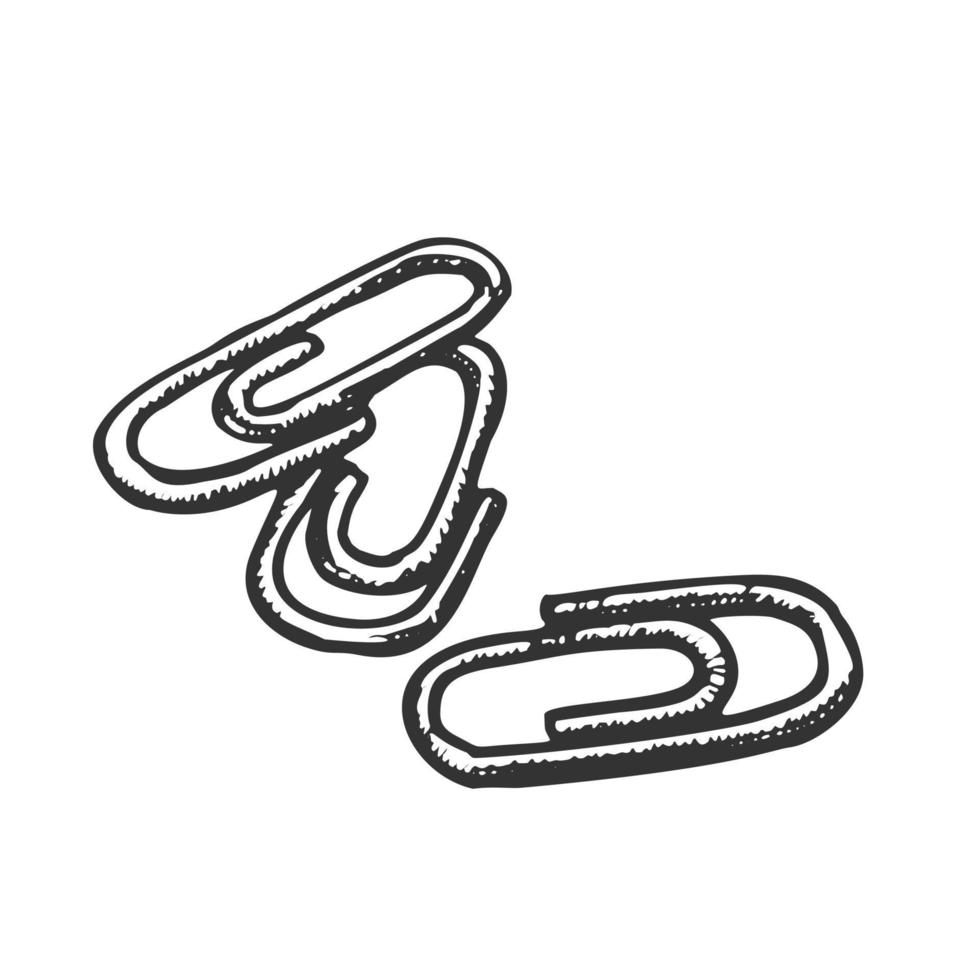 Paper Clips Office Stationery Monochrome Vector