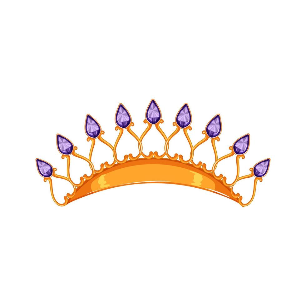 diamond tiara crown cartoon vector illustration