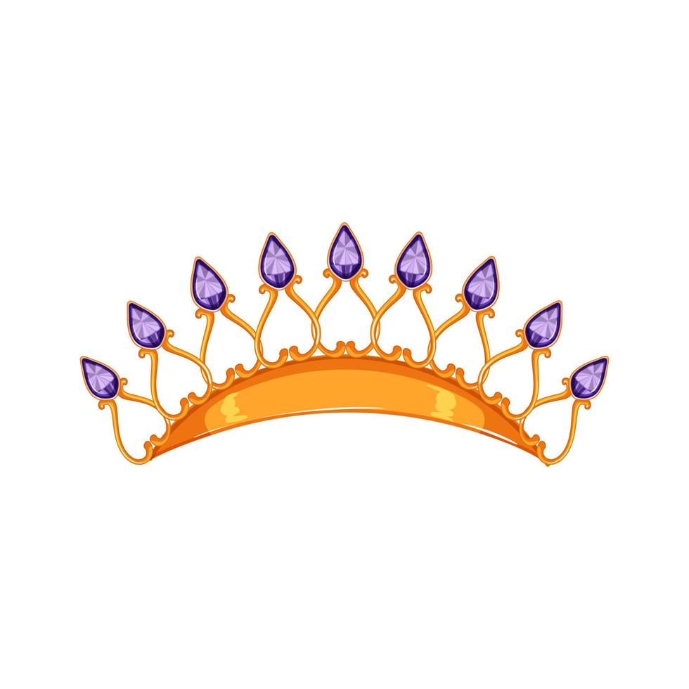 diamond tiara crown cartoon vector illustration