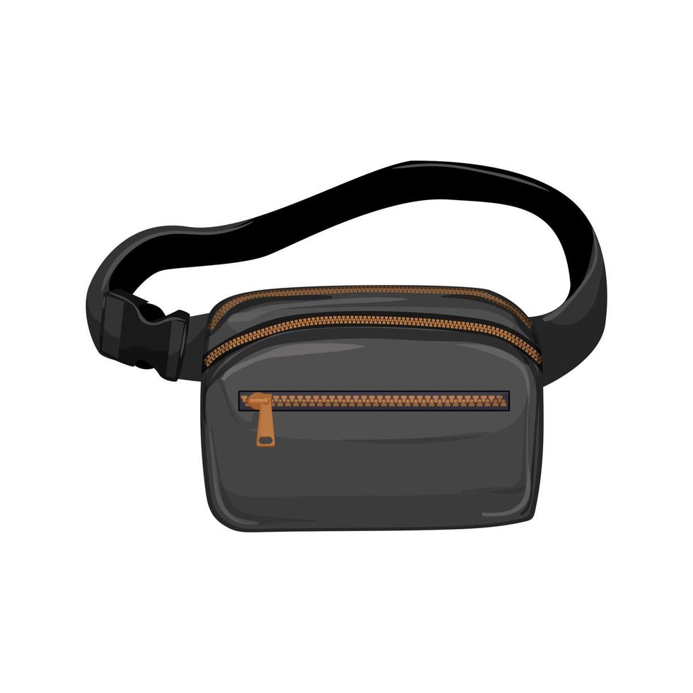 zipper waist bag cartoon vector illustration
