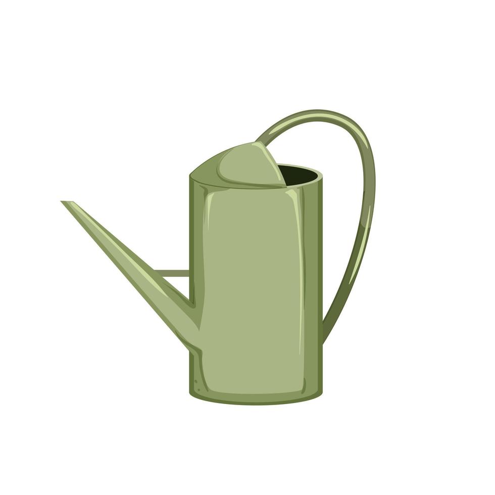 green watering can cartoon vector illustration