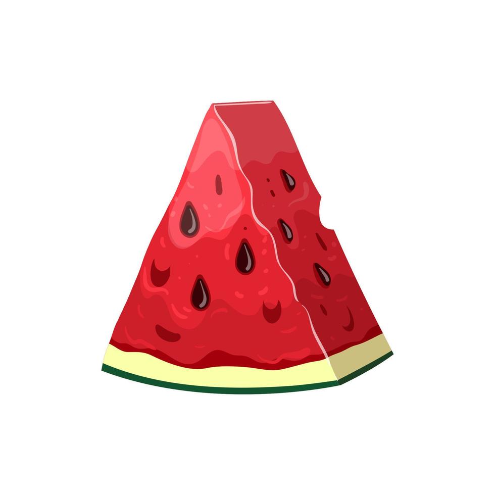 watermelon slice cartoon vector illustration