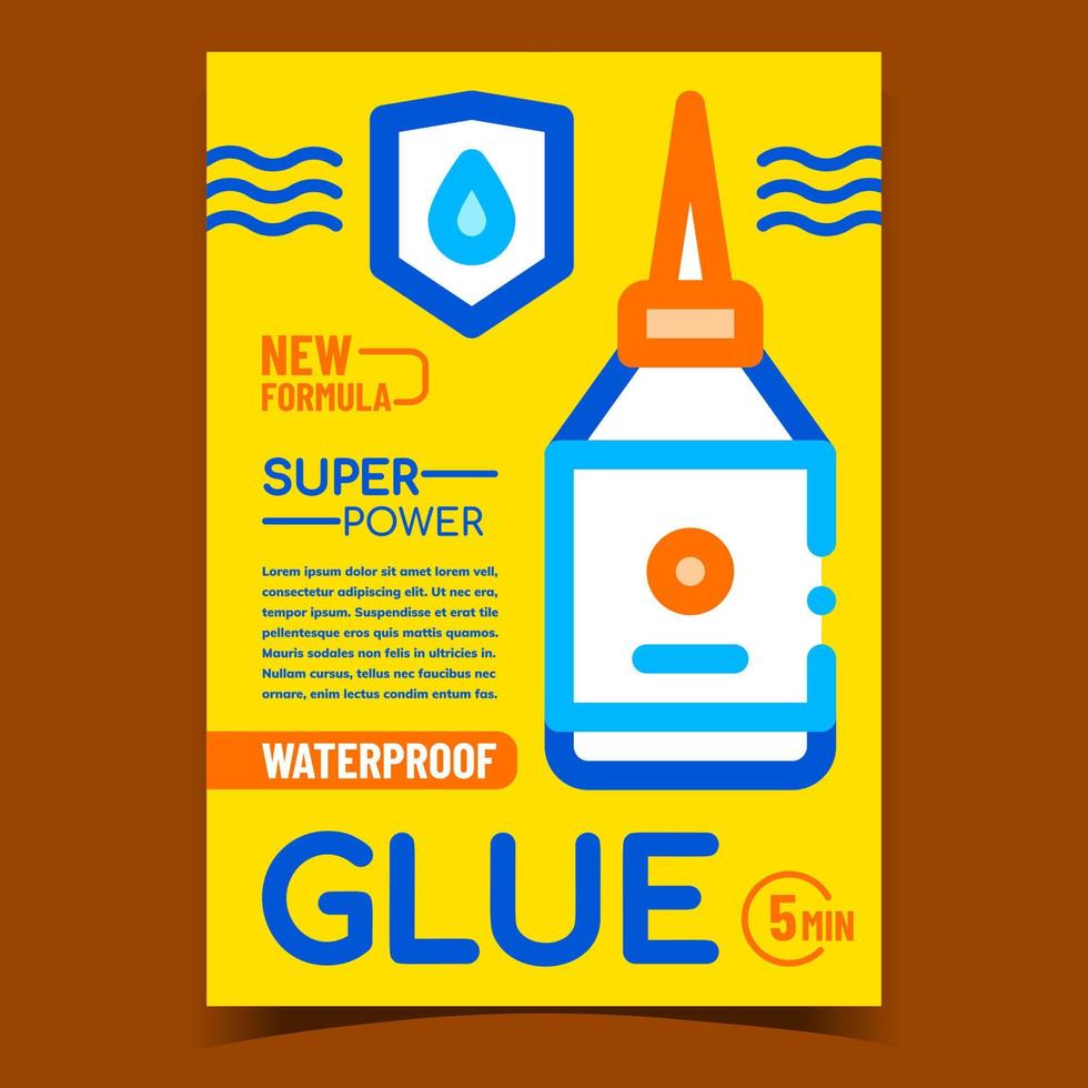 Waterproof Glue Creative Advertising Banner Vector