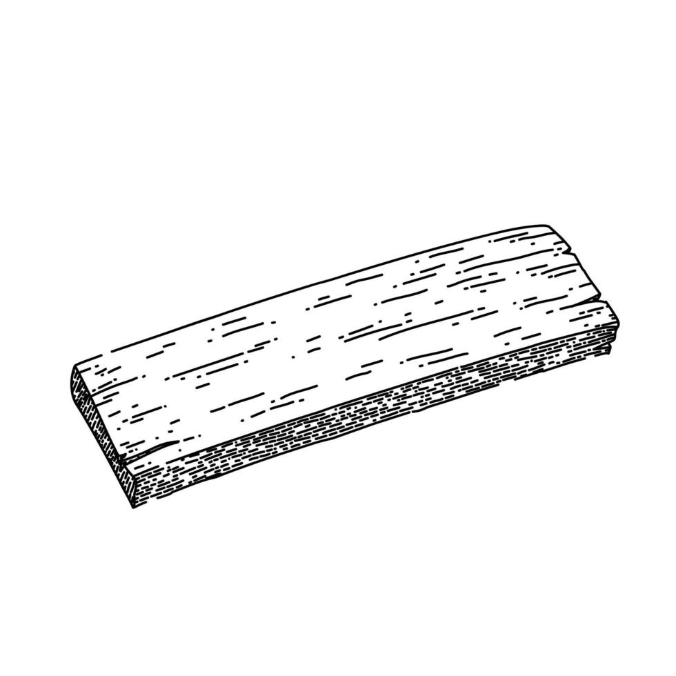 tablón de madera boceto dibujado a mano vector
