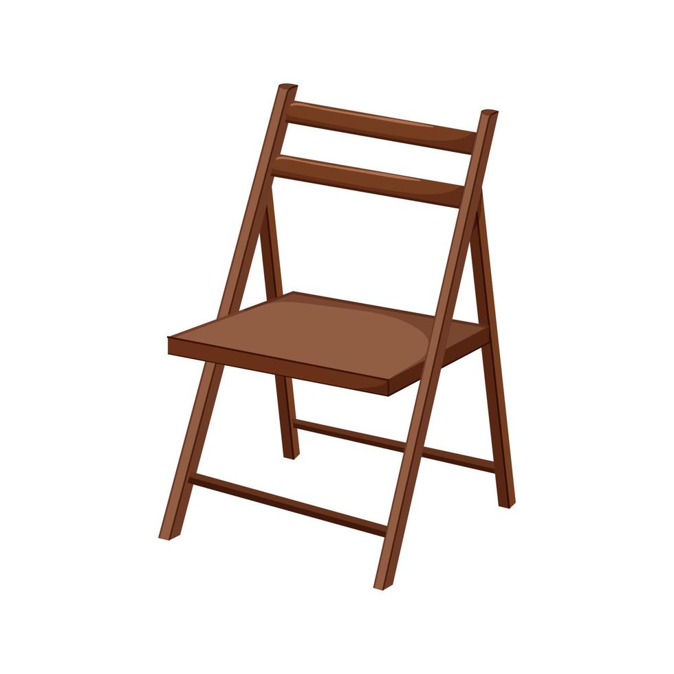 ilustración de vector de dibujos animados de silla de madera vieja