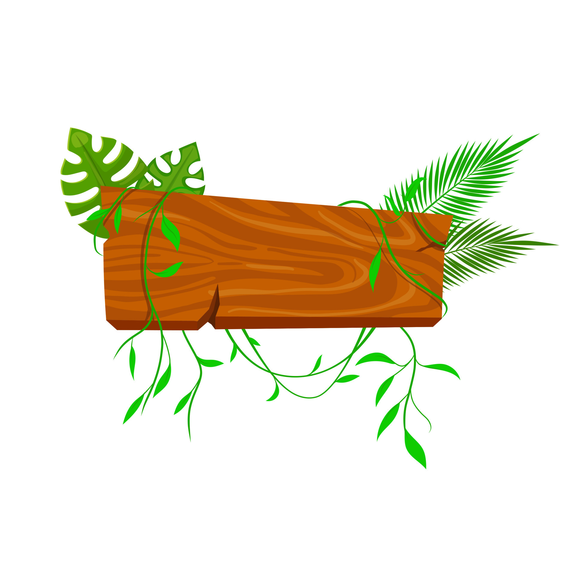 jungle wooden signboard cartoon vector illustration 17590658 Vector Art
