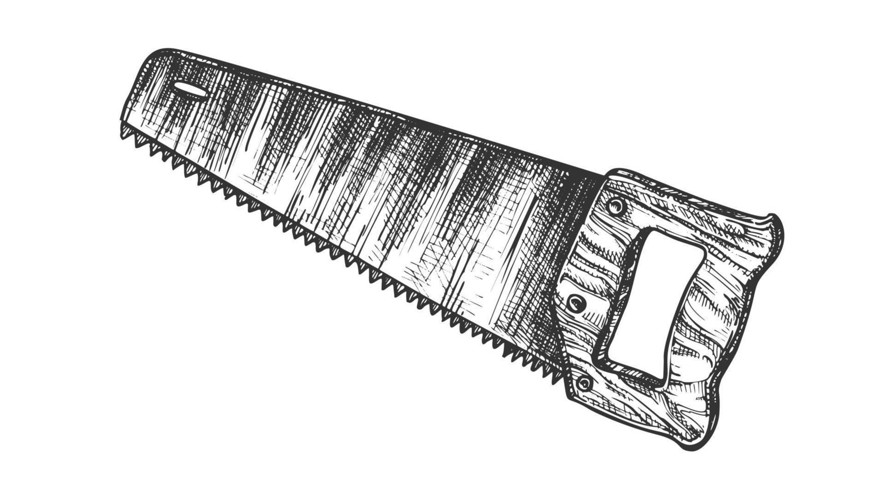 Hand Saw Woodworker Instrument Closeup Vector