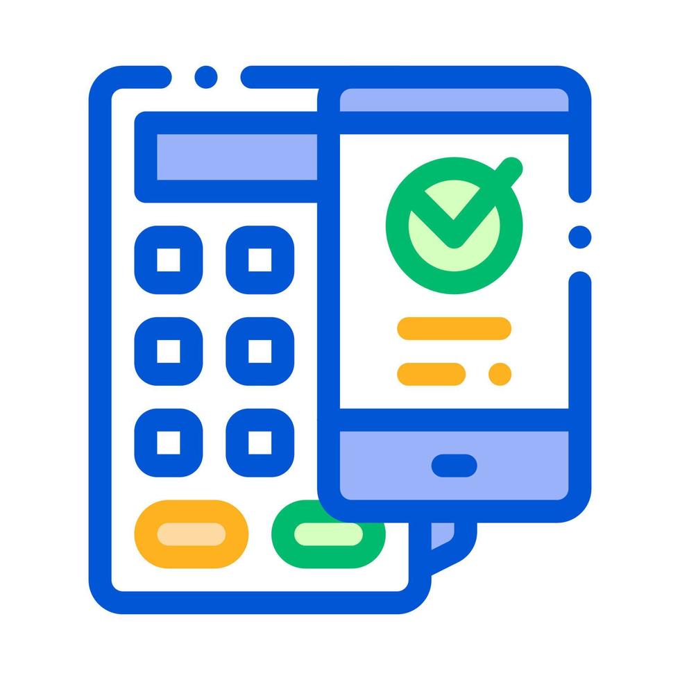 Payment Terminal Smartphone Vector Thin Line Icon
