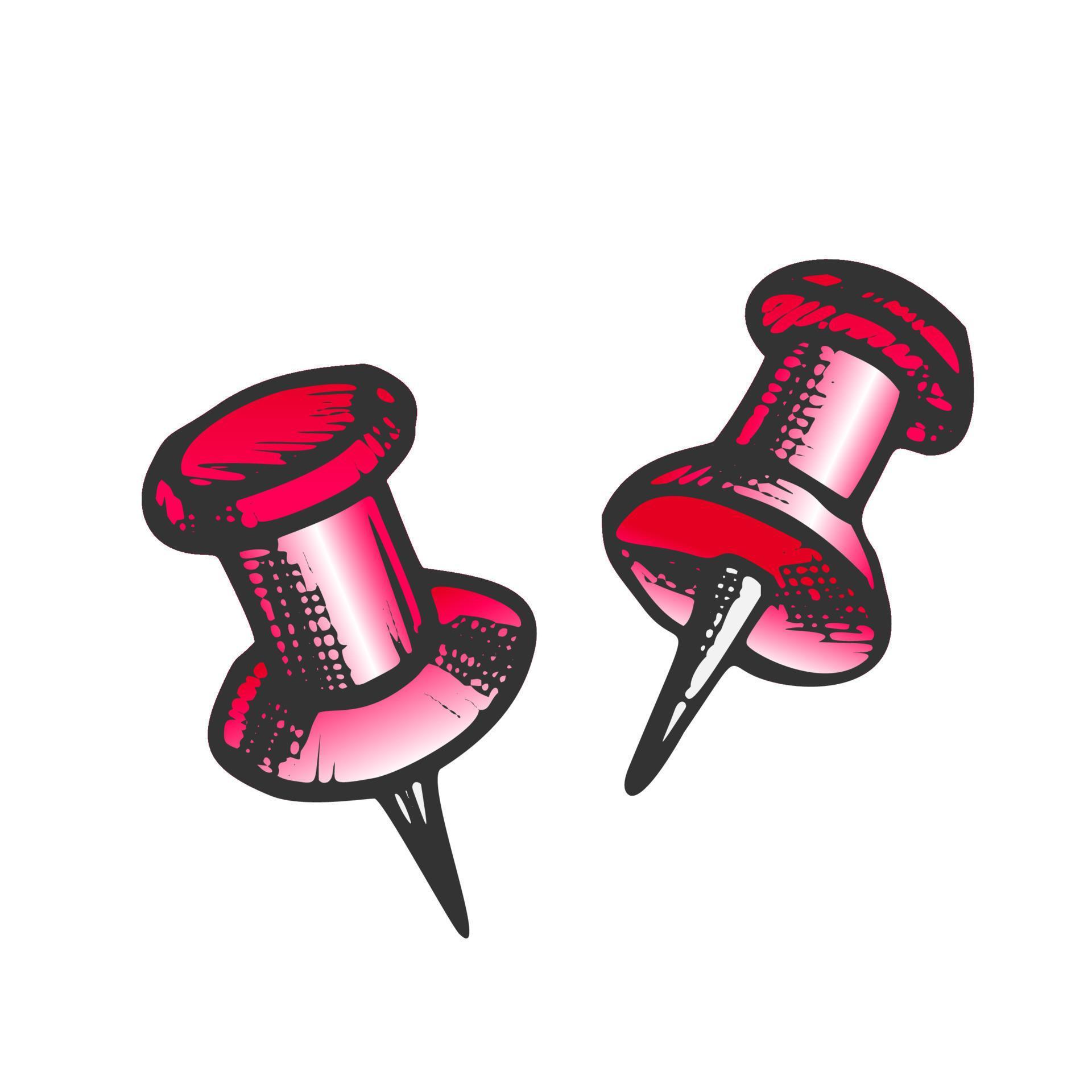 Thumbtack Push Pin Office Business Tool Color Vector 17590695 Vector