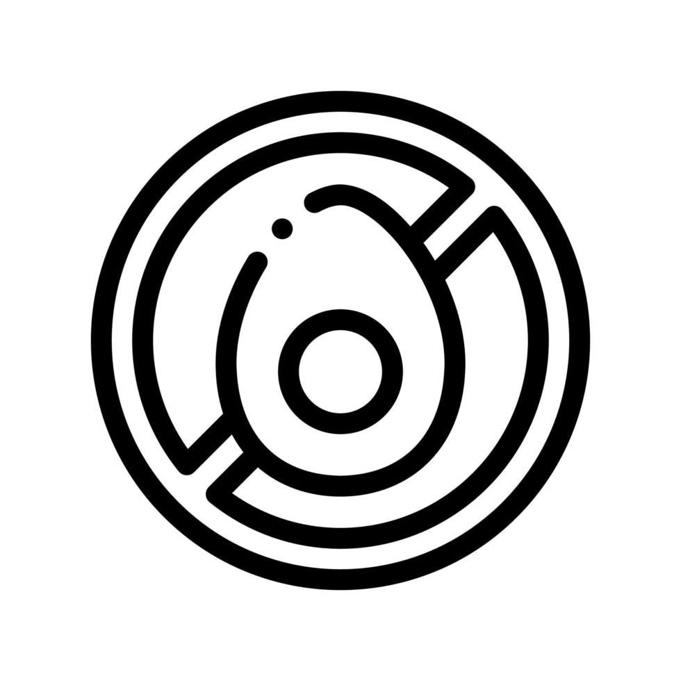 Allergen Free Chicken Egg Vector Thin Line Icon