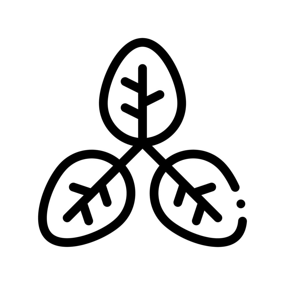Bush Offshoot Plant Leaves Vector Thin Line Icon