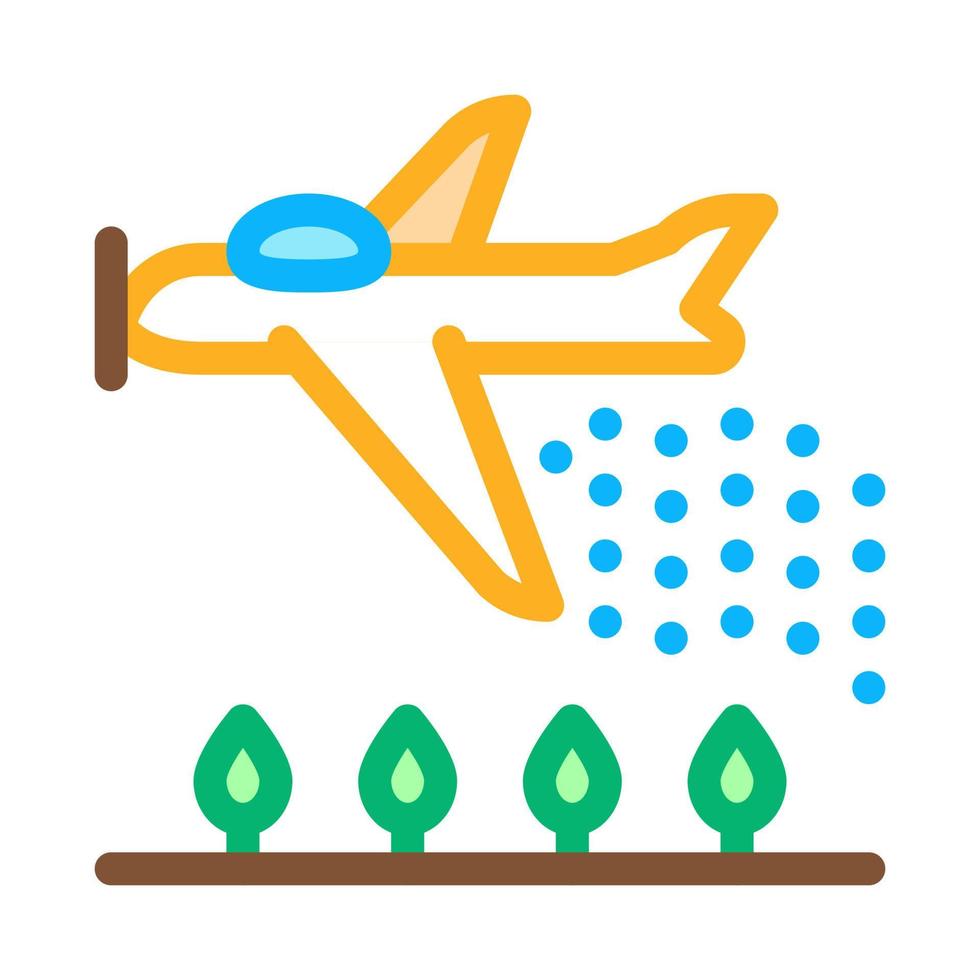 Plane Spraying Icon Vector Outline Illustration