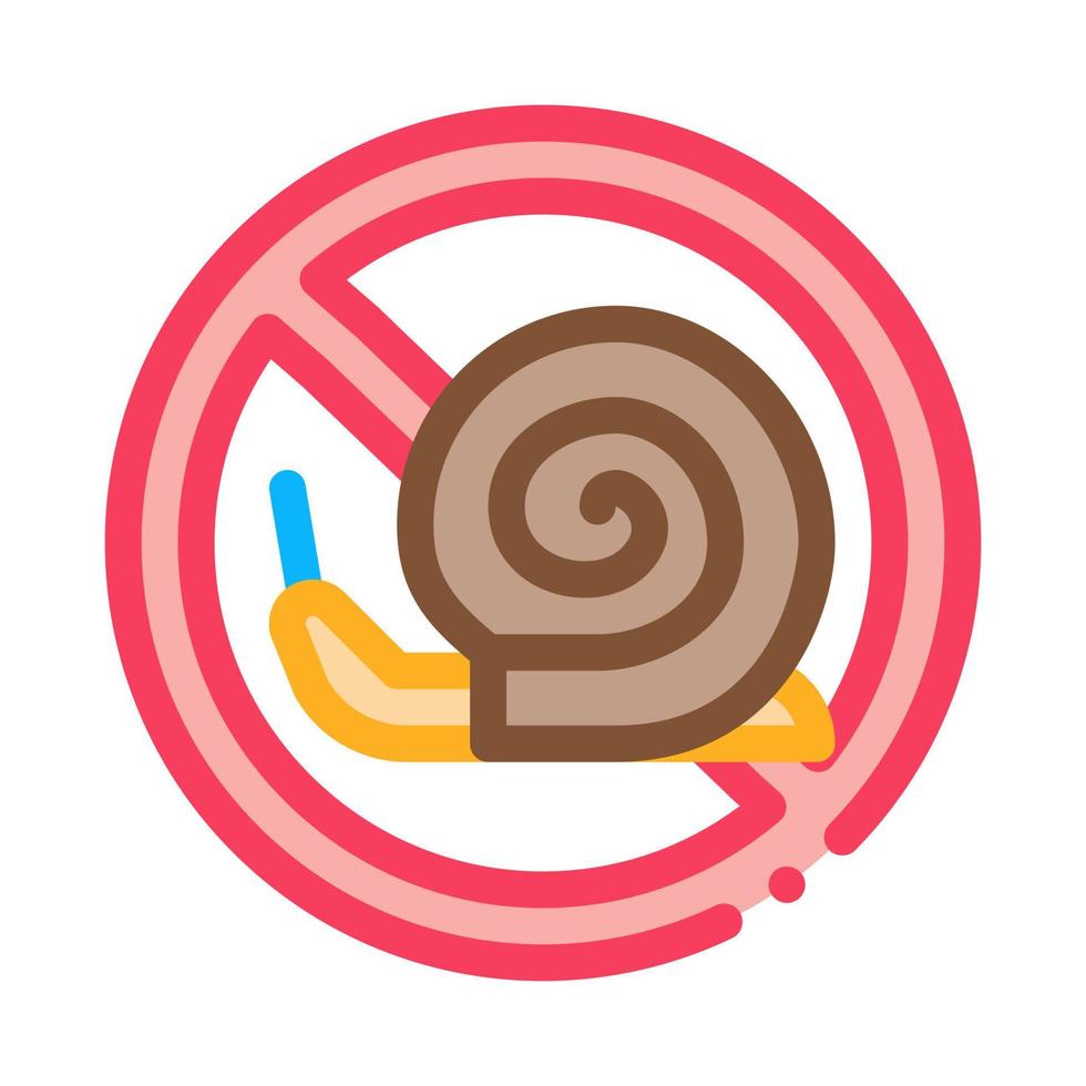 Crossed Snail Icon Vector Outline Illustration