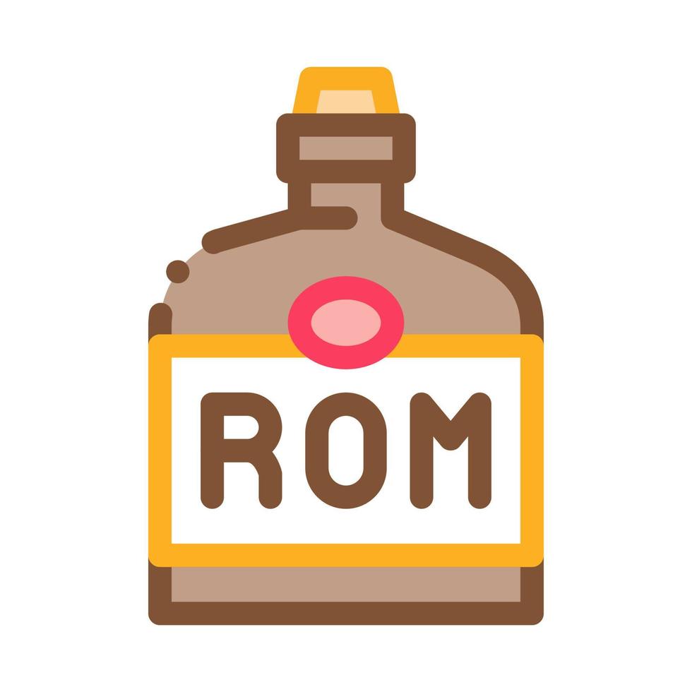 Rum Drink Bottle Icon Vector Outline Illustration