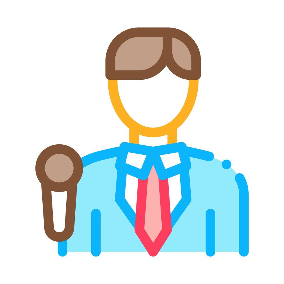 Journalist Man Icon Vector Outline Illustration