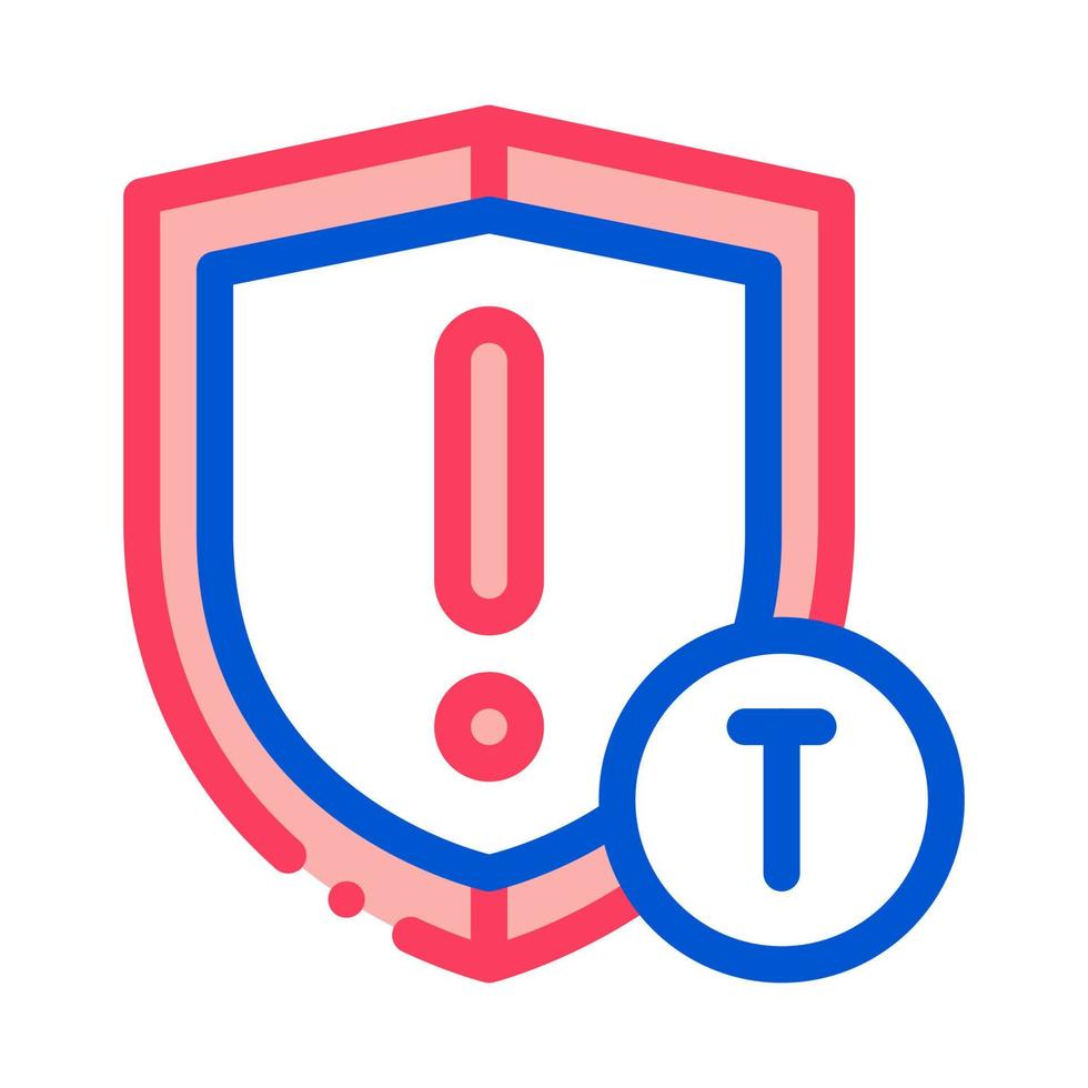 Cautionary Shield Icon Vector Outline Illustration