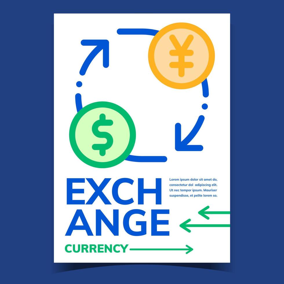 Exchange Currency Creative Advertise Poster Vector