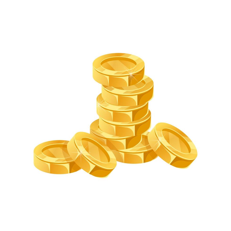 gold coin stack cartoon vector illustration