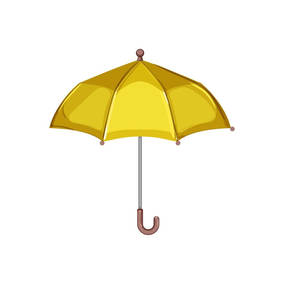 yellow umbrella rain cartoon vector illustration