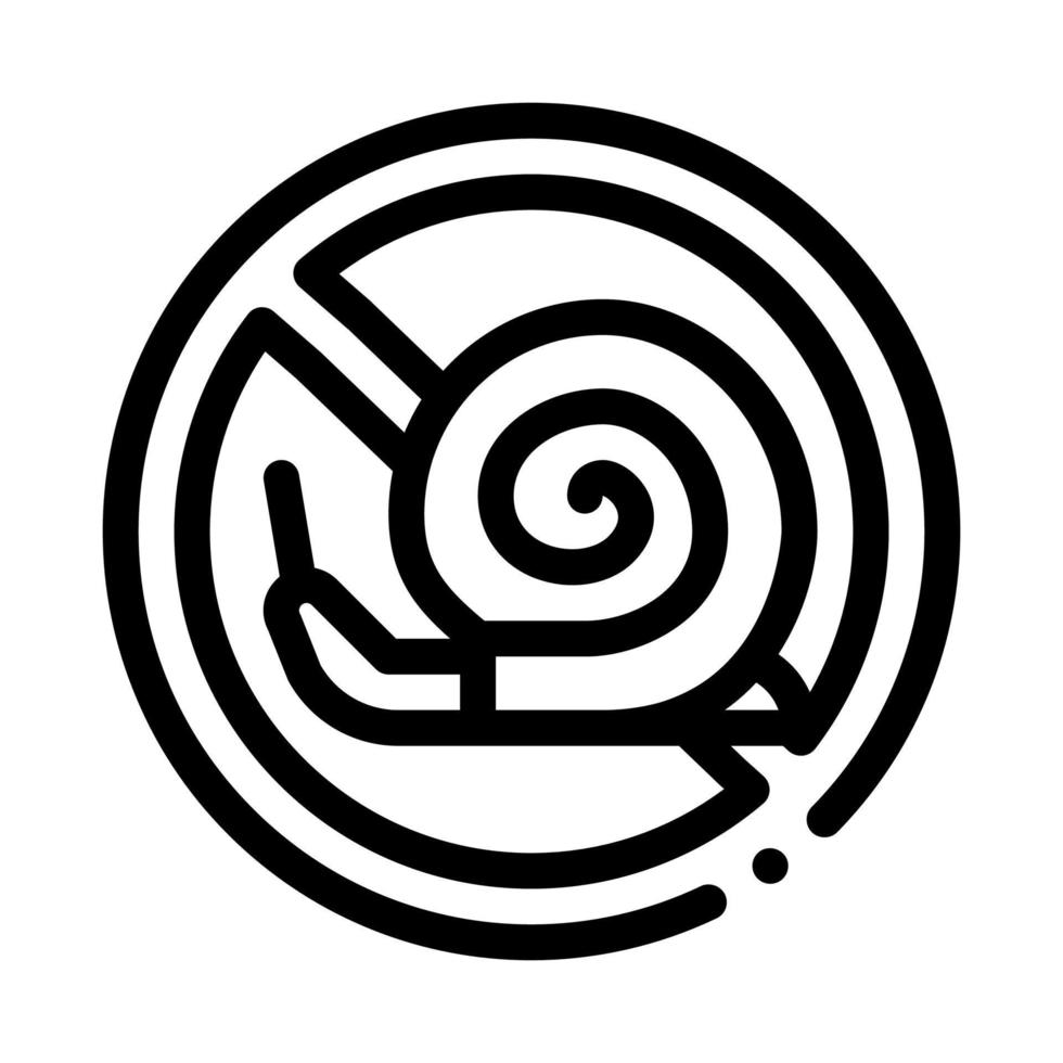 ilustración de contorno de vector de icono de caracol cruzado