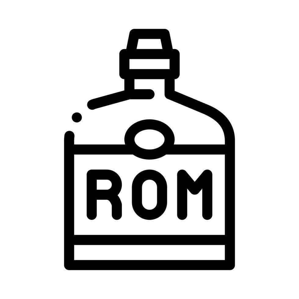 ilustración de contorno de vector de icono de botella de bebida de ron