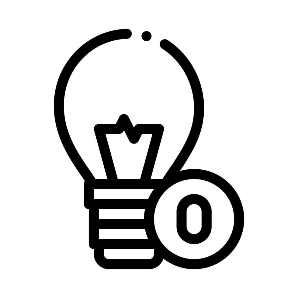 Lightbulb Lamp Icon Vector Outline Illustration