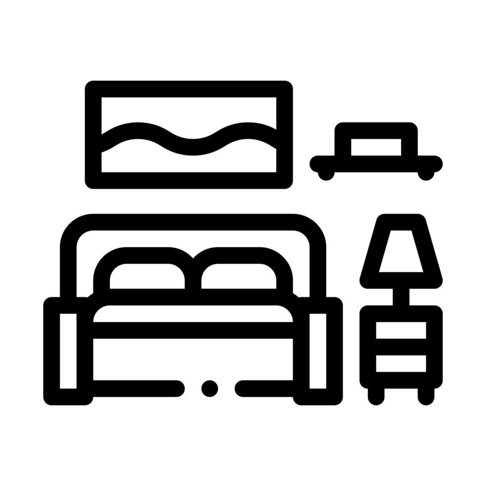 Bedroom Icon Vector Outline Illustration