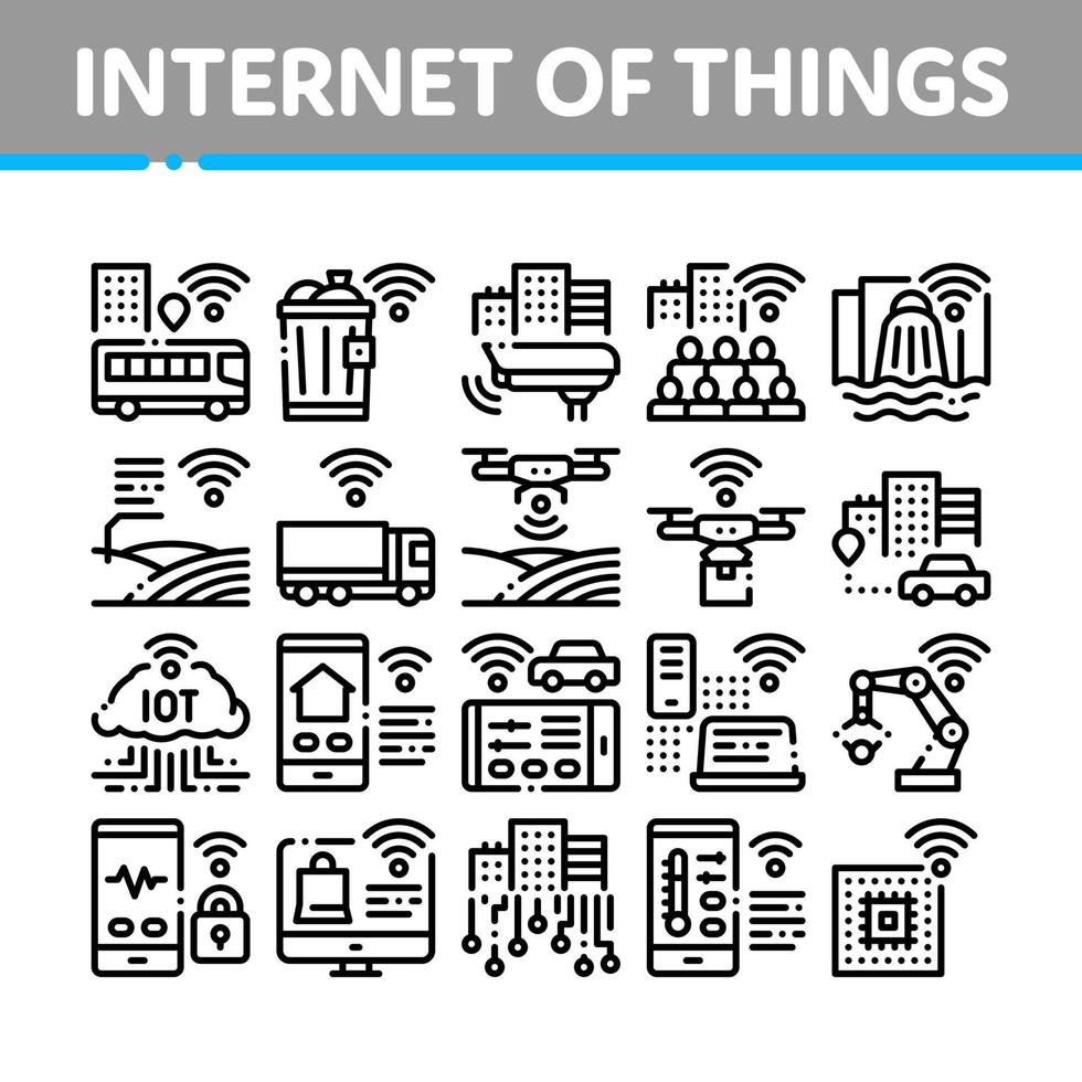 Internet Of Things Collection Icons Set Vector