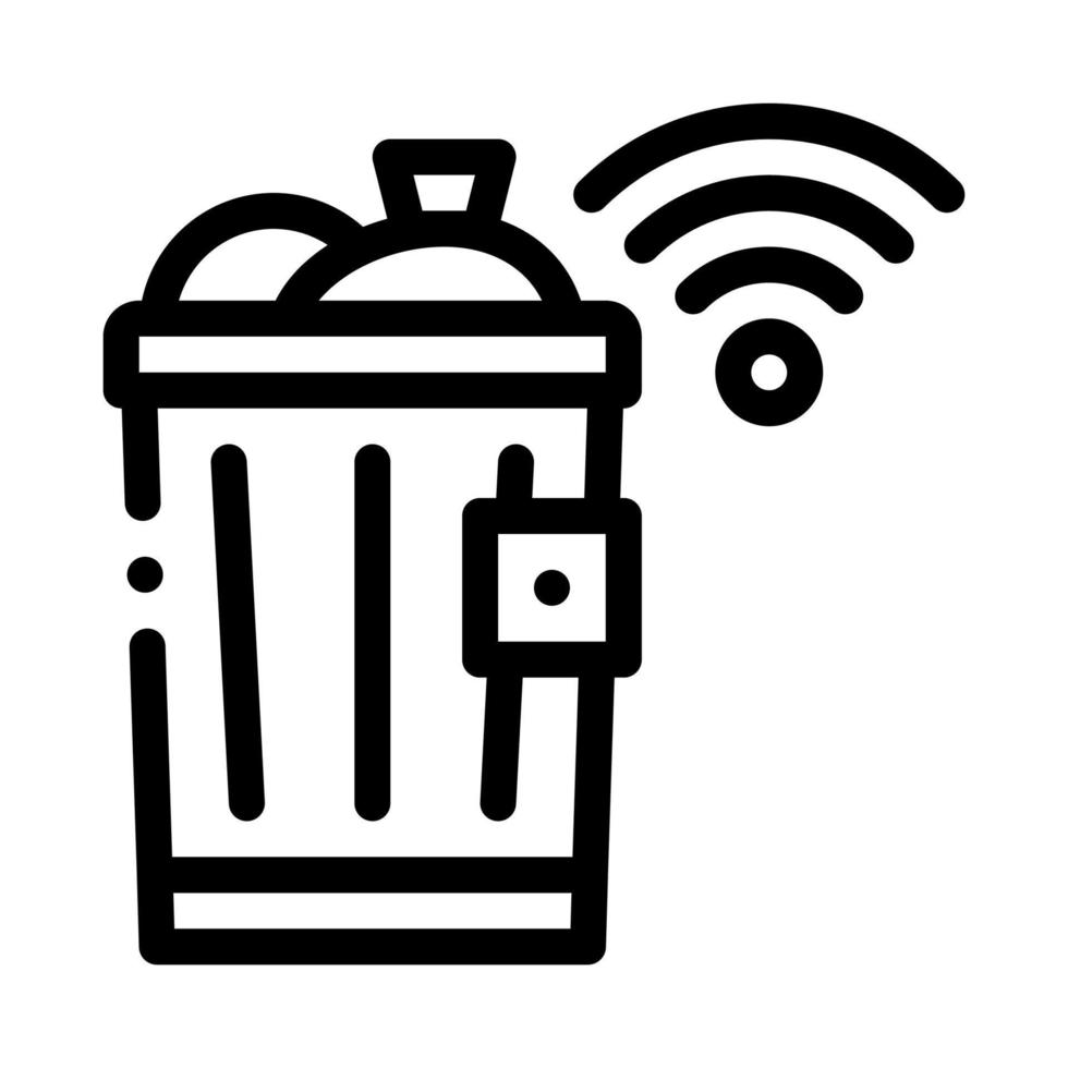 Trash Bin Icon Vector Outline Illustration