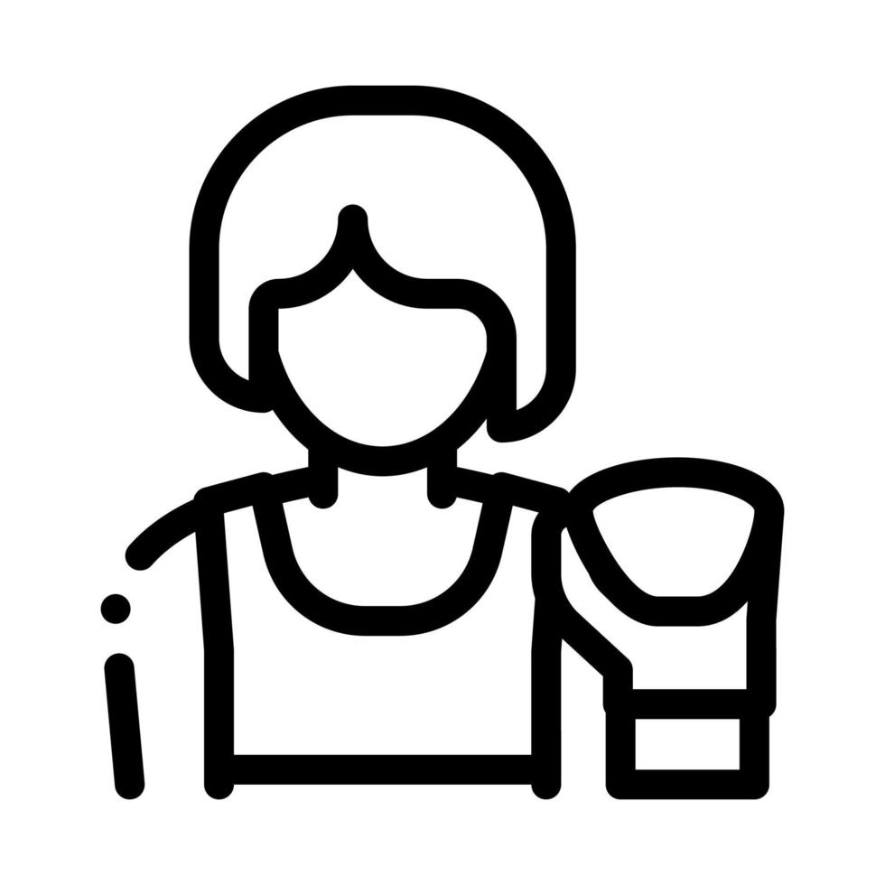 Boxer Woman Icon Vector Outline Illustration 17591202 Vector Art at ...