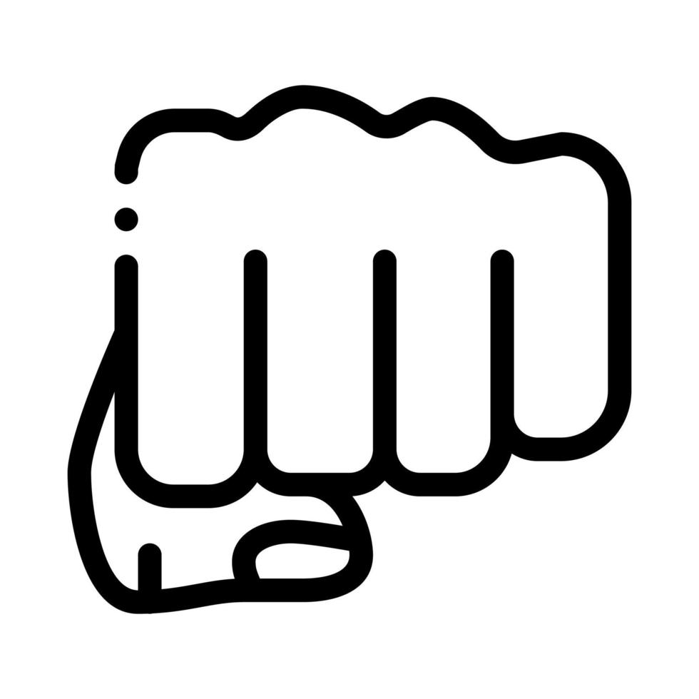 Boxer Fist Punch Icon Vector Outline Illustration