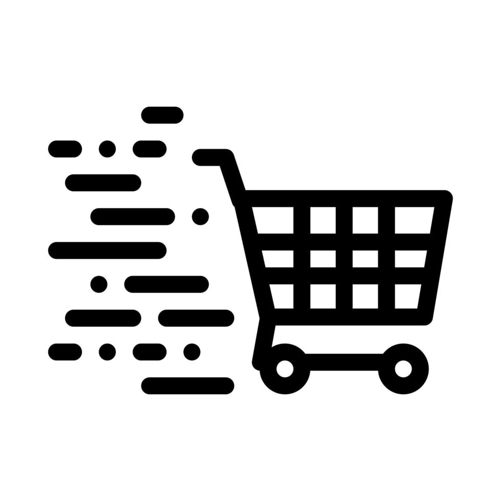 Shopping Cart Icon Vector Outline Illustration