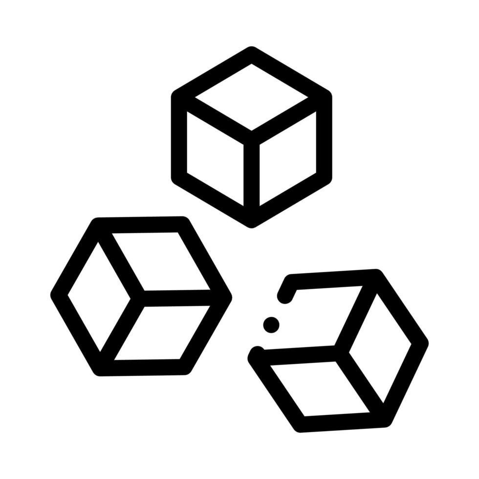 Refined Sugar Icon Vector Outline Illustration