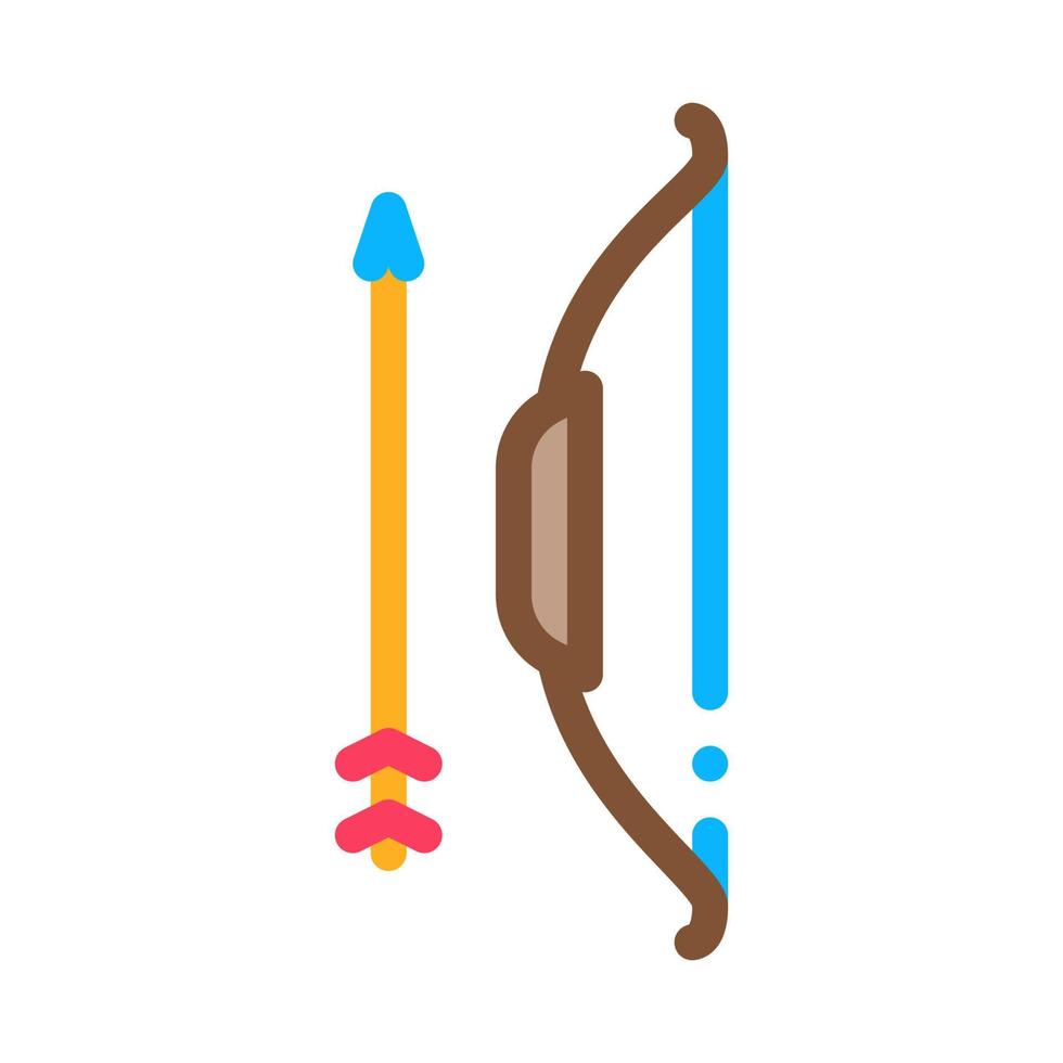 Ancient Bow And Arrow Tool Icon Thin Line Vector