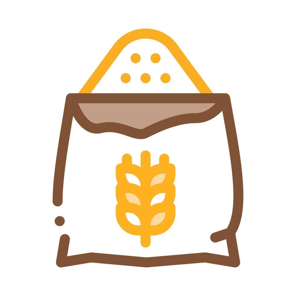 Bag Of Natural Wheat Flour Icon Thin Line Vector