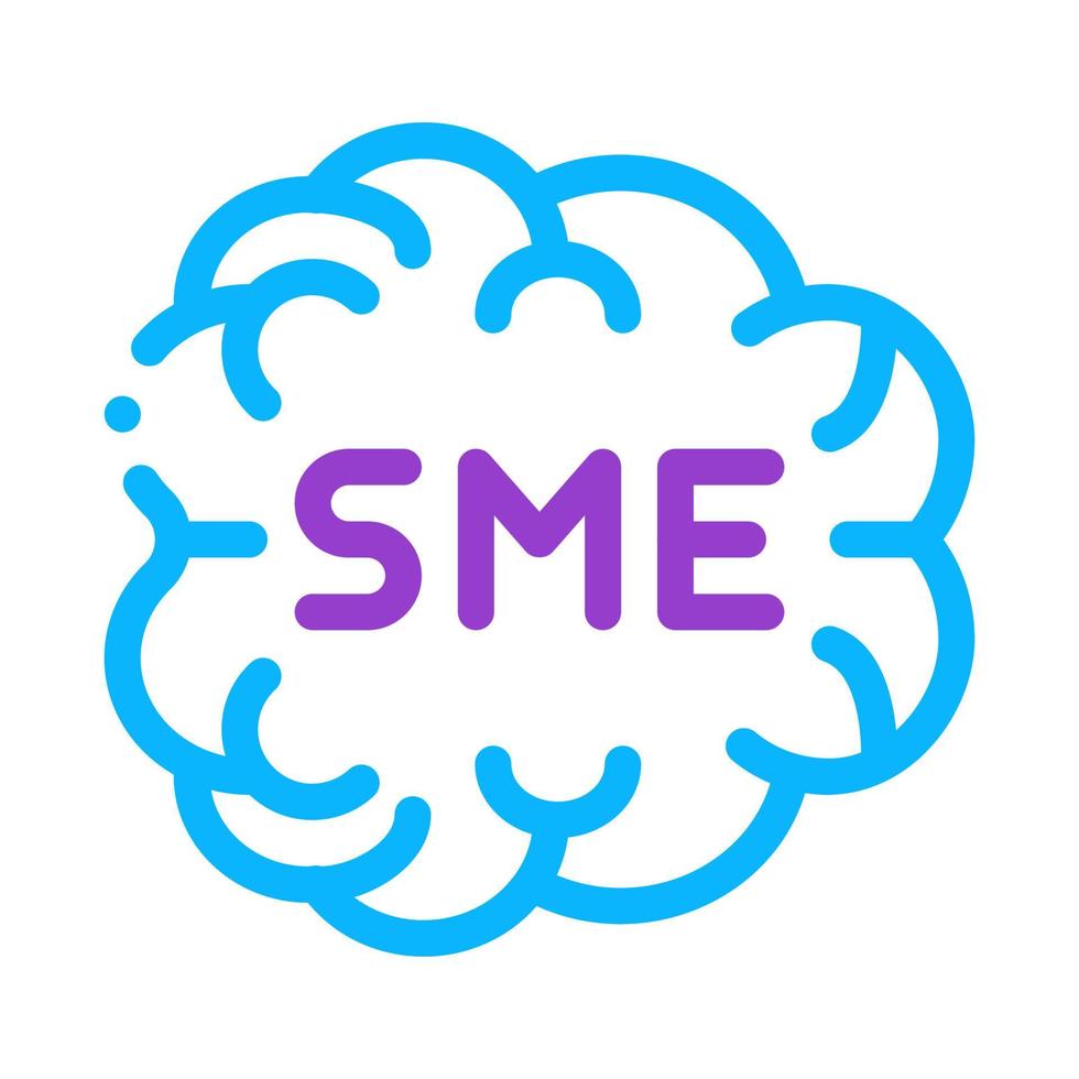 Human Brain Sme Business Icon Thin Line Vector