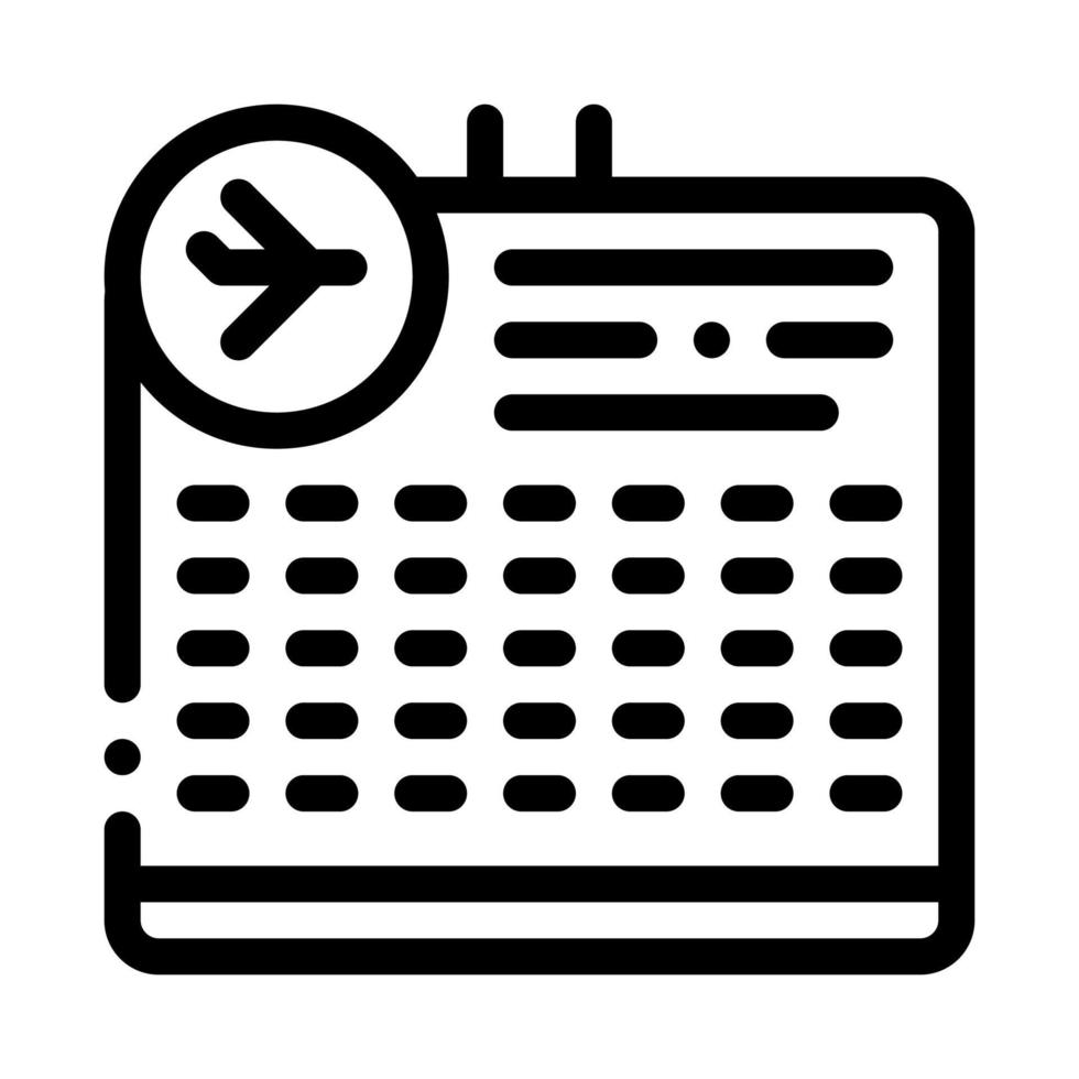 Airport Information Board Icon Thin Line Vector