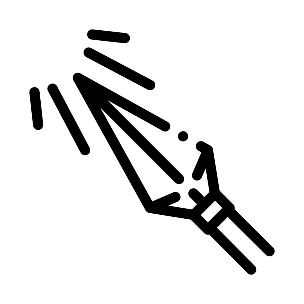 vector de línea delgada de icono de tiro con arco de punta de flecha afilada