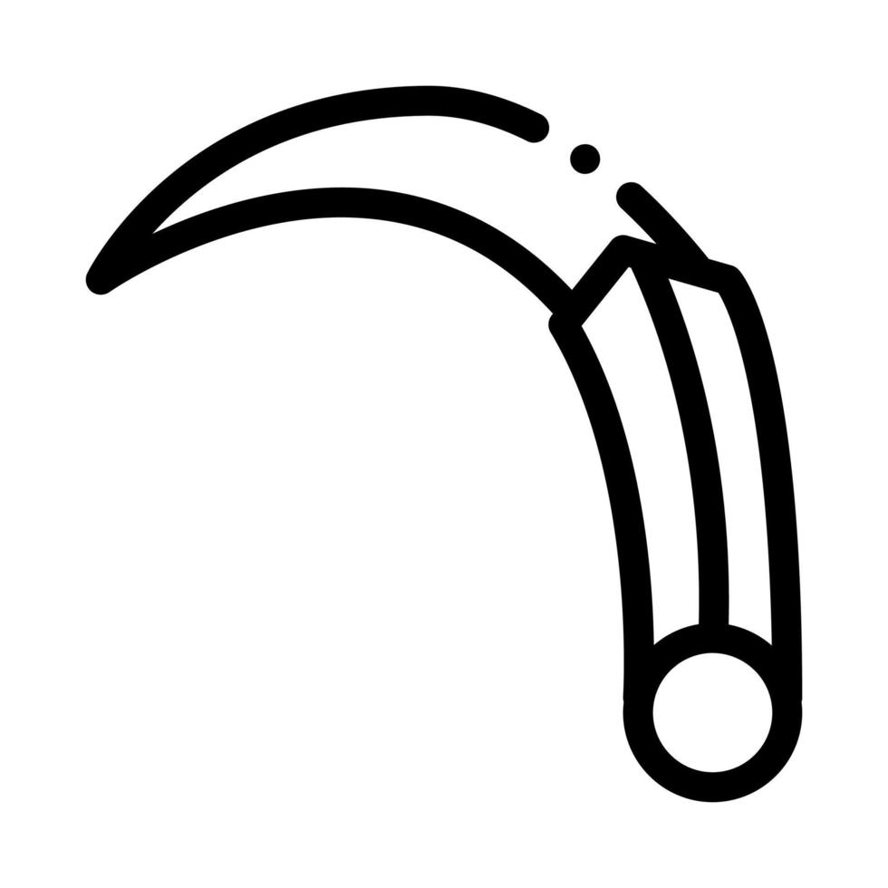 Curved Knife Icon Vector Outline Illustration