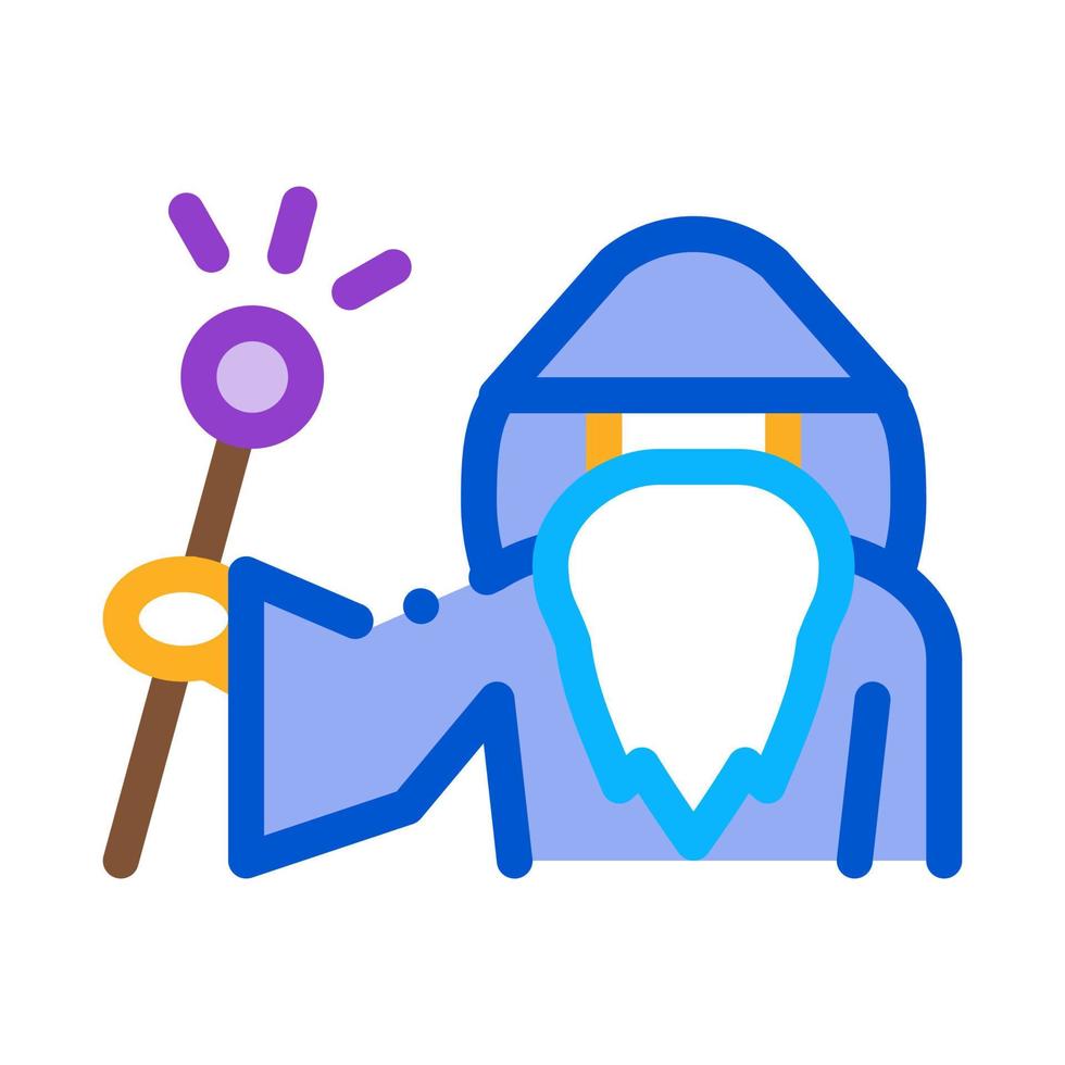 Wizard Hold Wand Icon Vector Outline Illustration