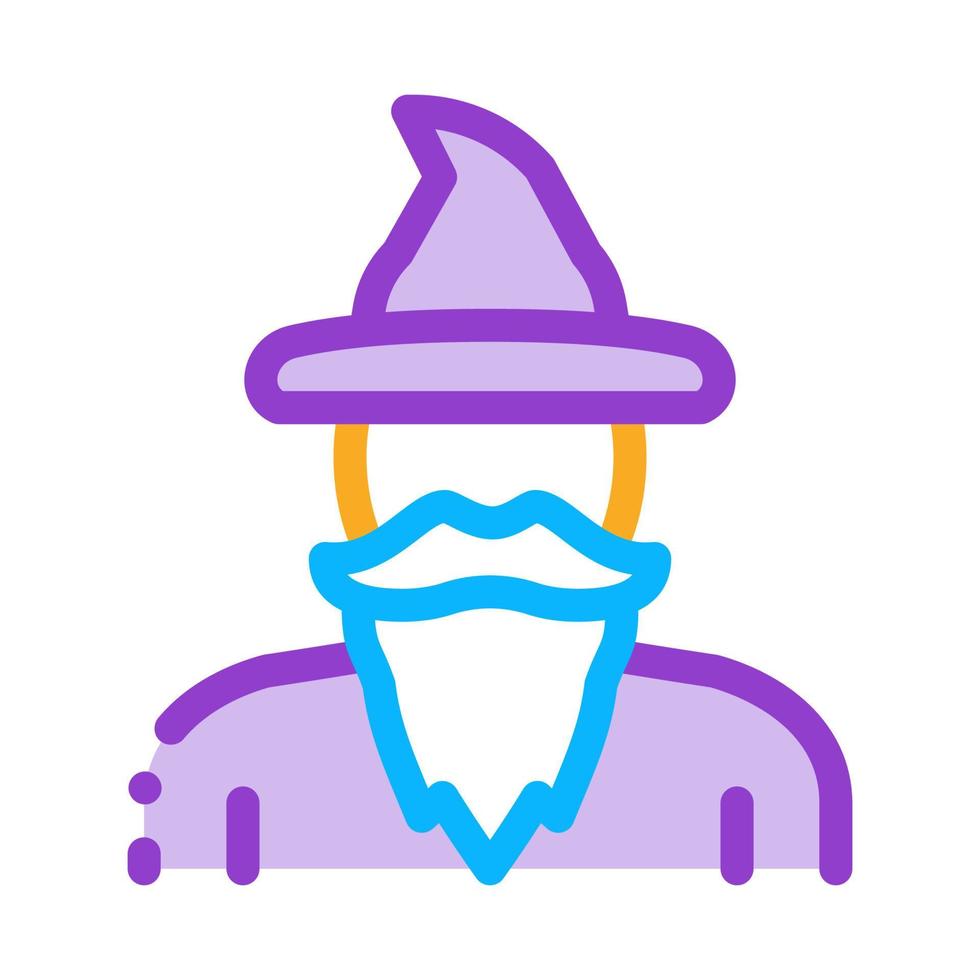 Magician Wizard Icon Vector Outline Illustration