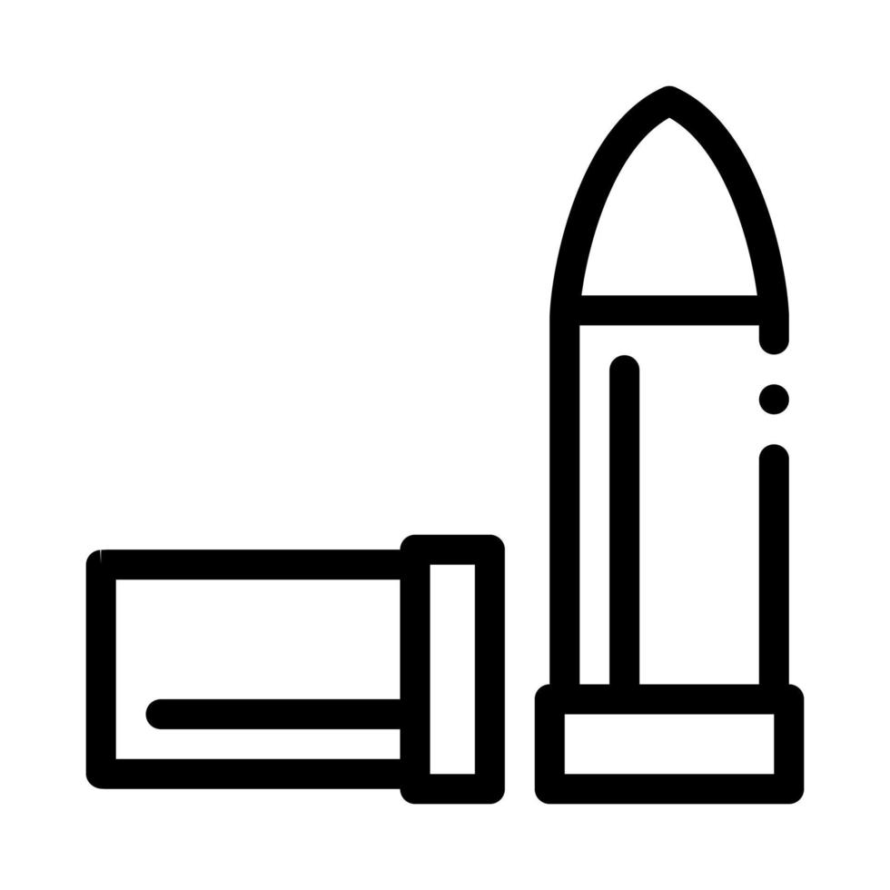 ilustración de contorno de vector de icono de bala de caza