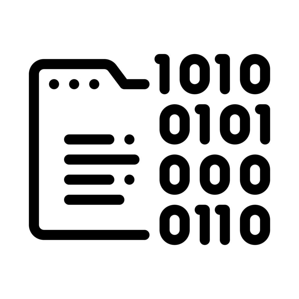 Binary Code Icon Vector Outline Illustration