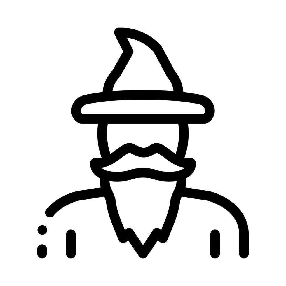 Magician Wizard Icon Vector Outline Illustration