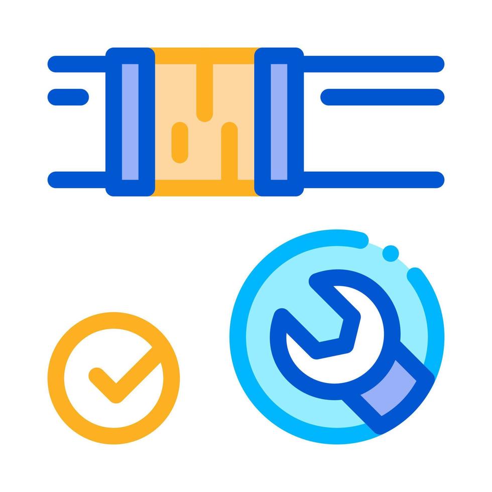 Fixed Pipe Wrench Icon Vector Outline Illustration