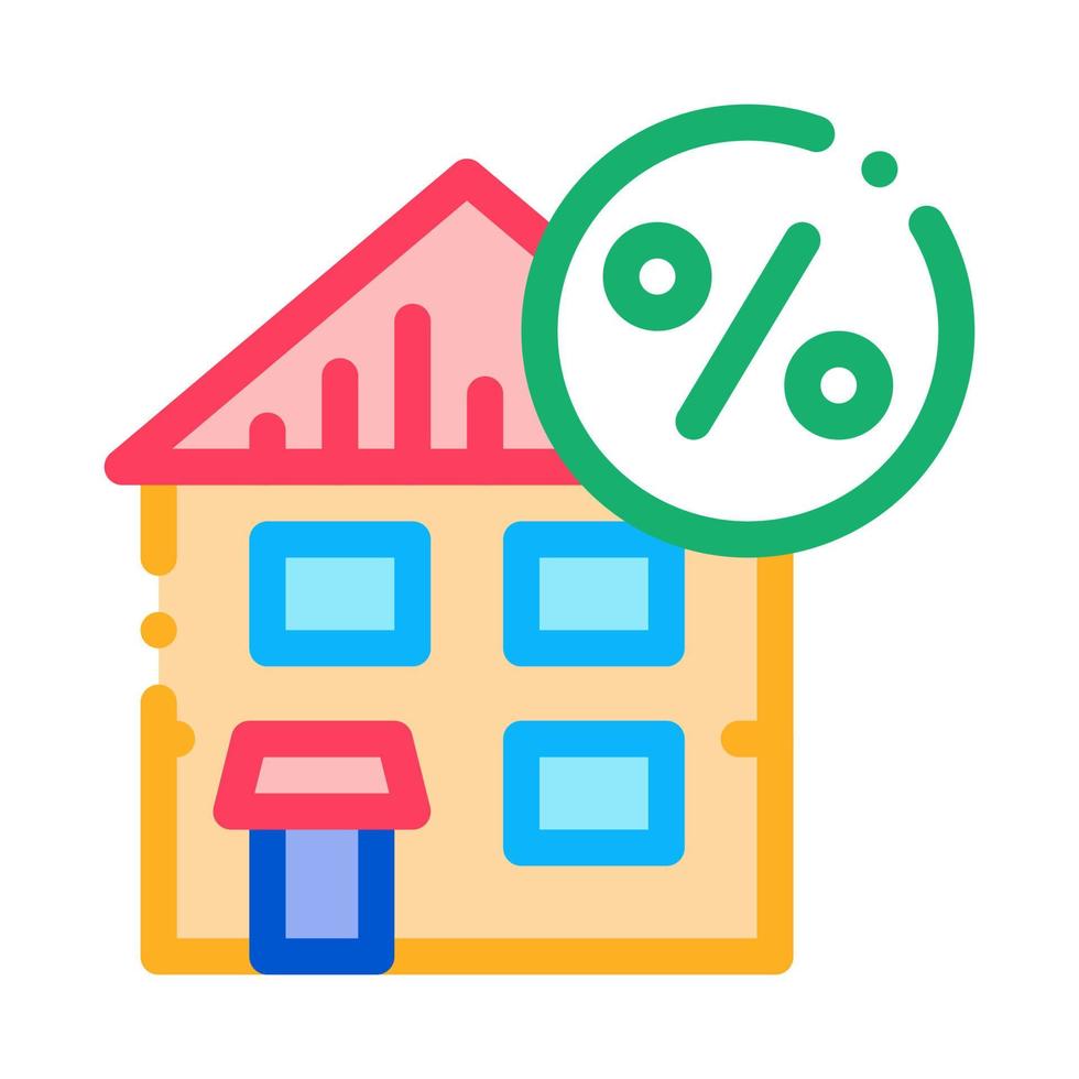 ilustración de contorno de vector de icono de porcentaje de impuesto a la vivienda